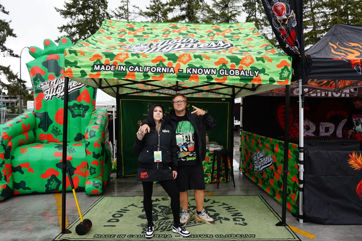 The Your Highness camo booth at a consumer cannabis expo